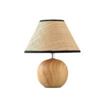 Mahogany/Beige Lamp - Cone