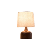 Mahogany/Beige Lamp - Cylinder