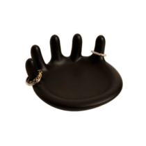 matte ceramic hand tray (black)