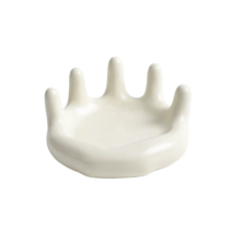 Glossy Ceramic Hand Tray - Biege